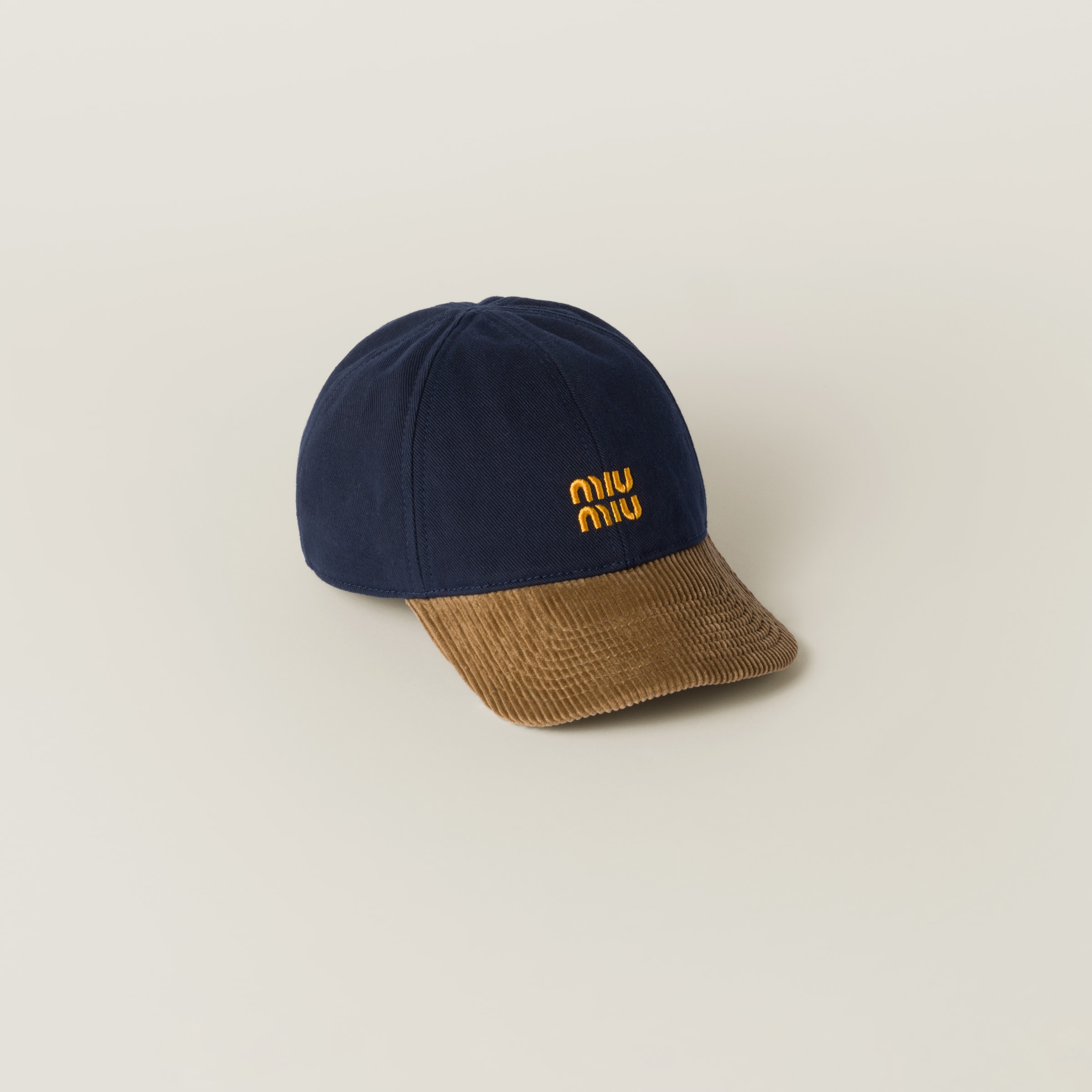 Denim and corduroy baseball cap