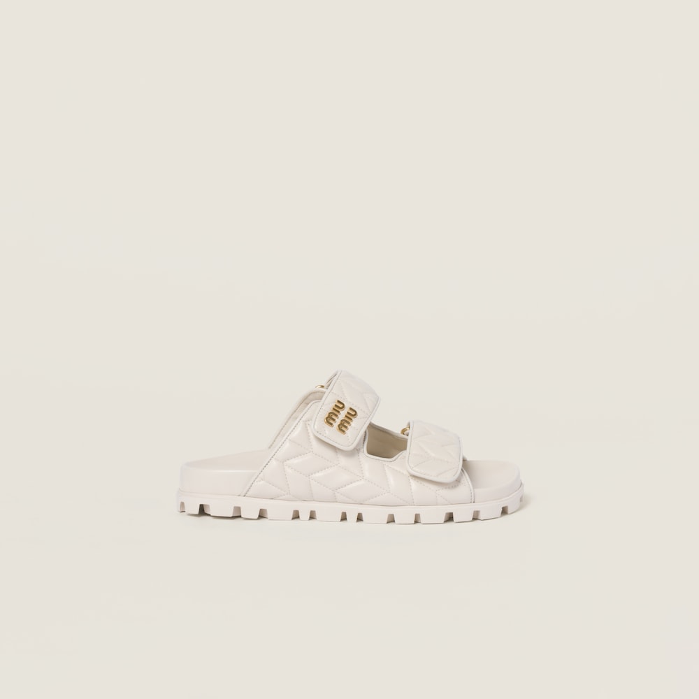 Matelassé nappa leather slides
