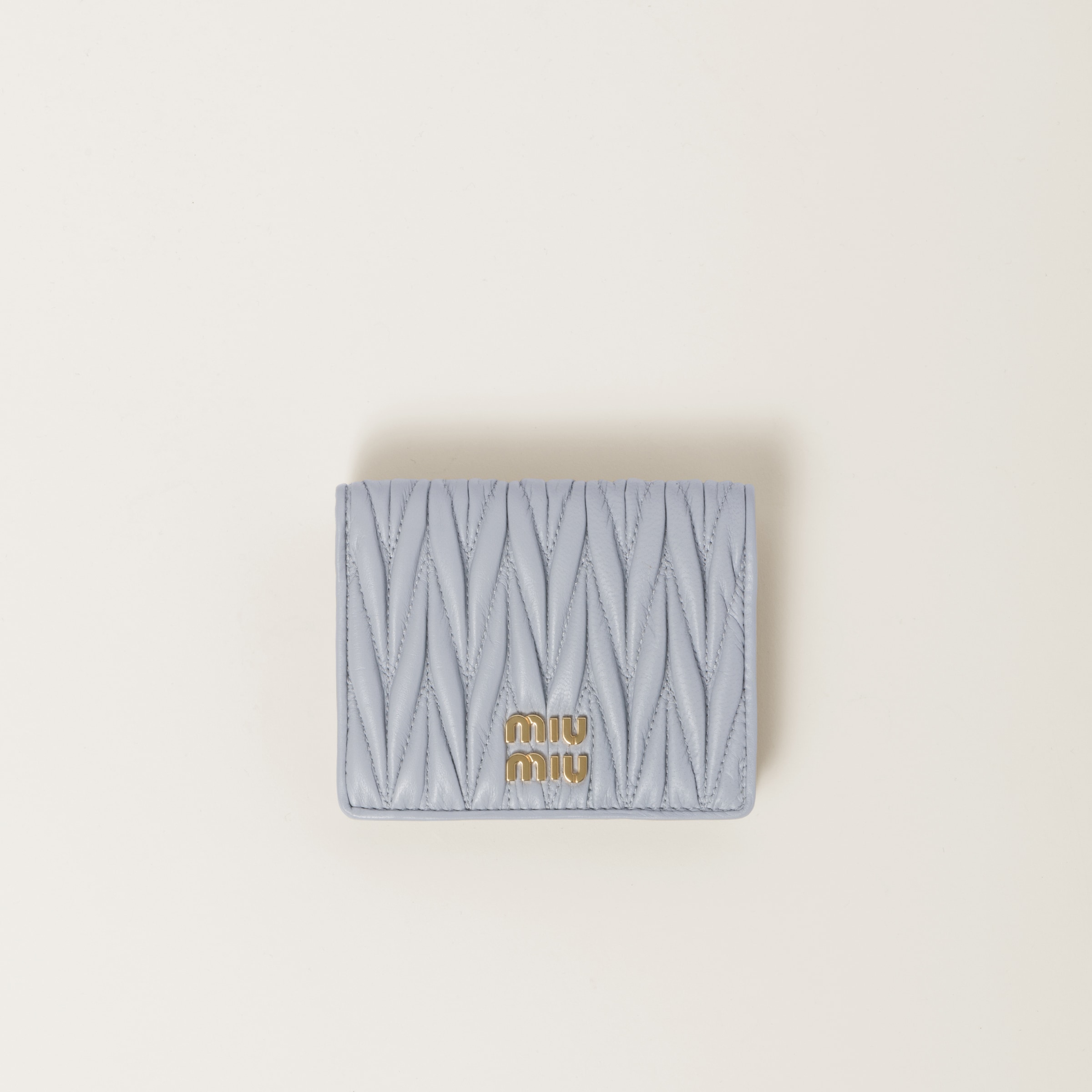 Small matelassé nappa leather wallet