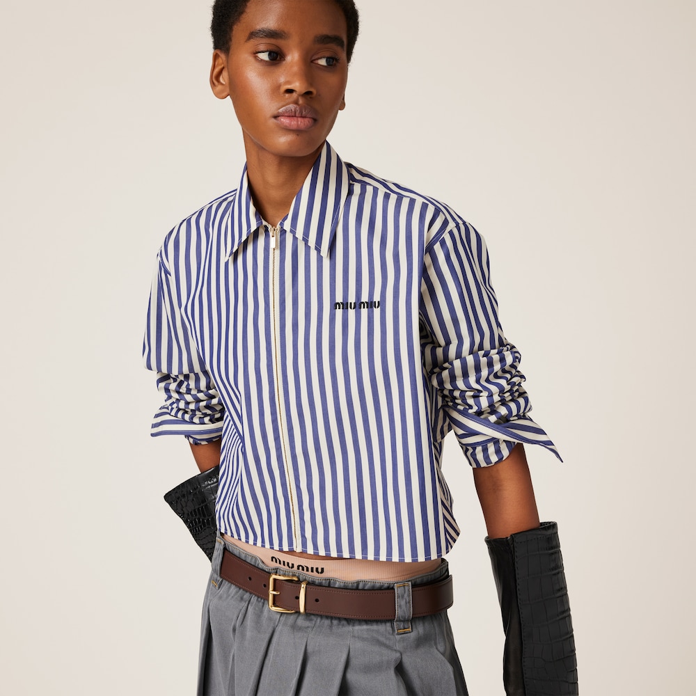 Striped poplin shirt