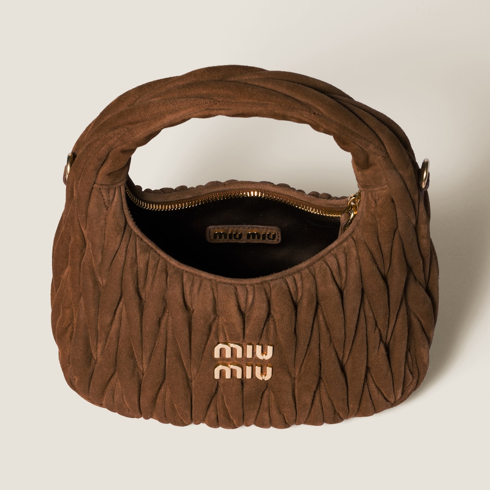 Wander matelassé suede bag