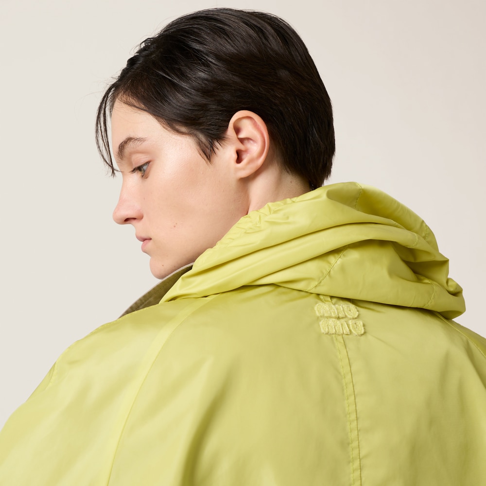 Panama cotton and technical pongé blouson jacket