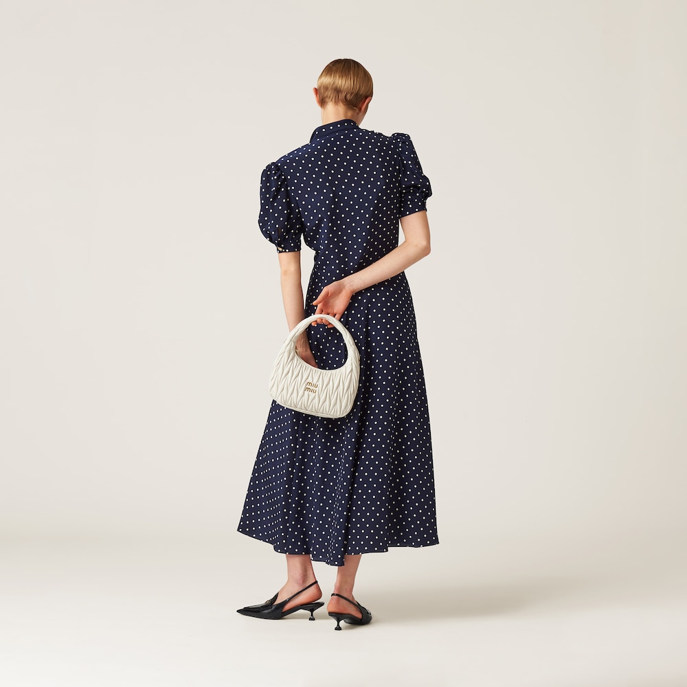 Printed crepe de chine dress