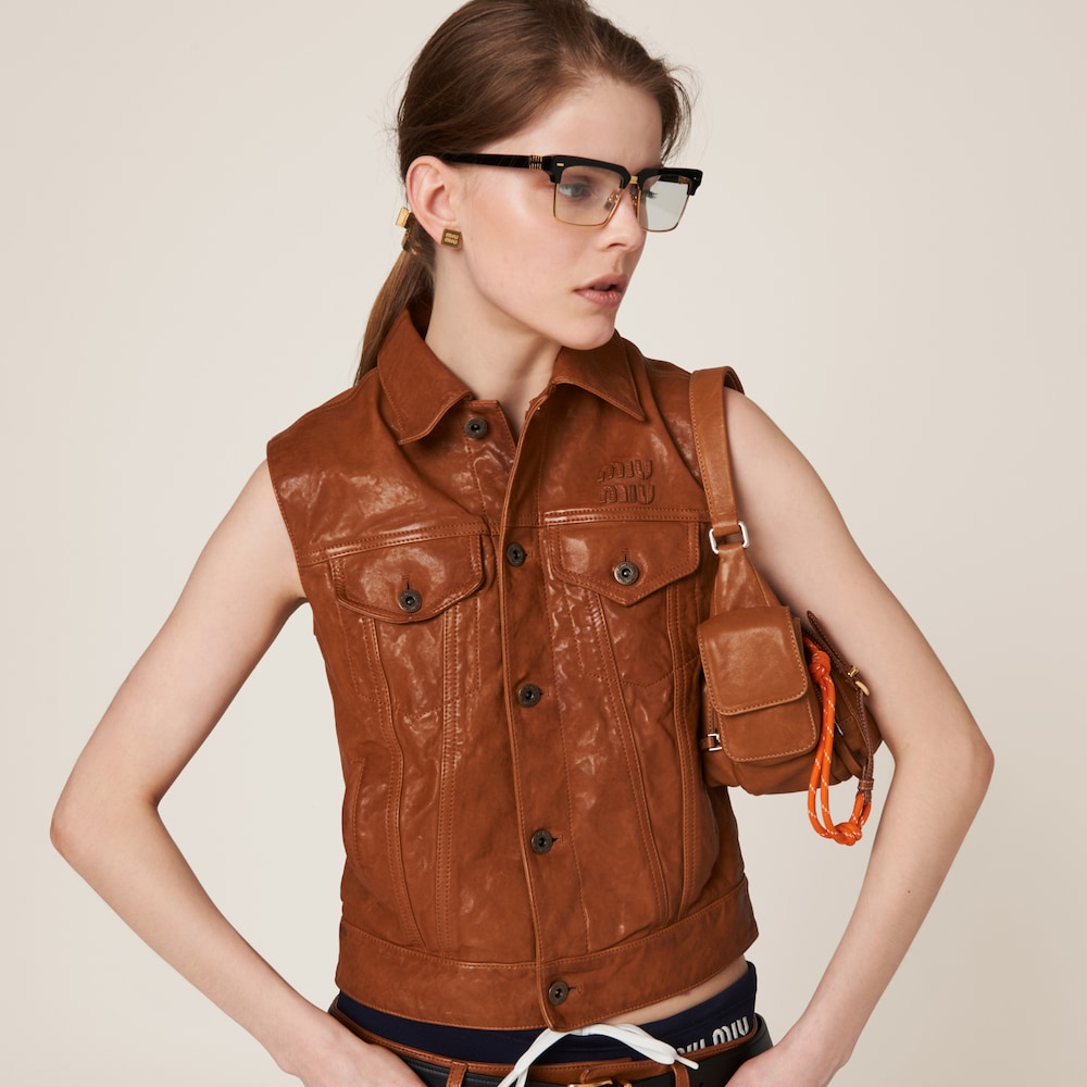 Nappa leather vest