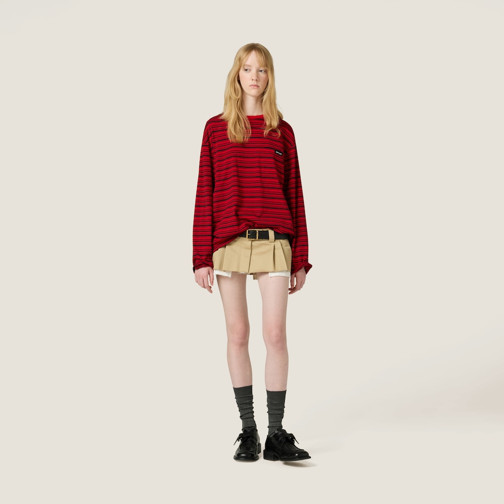 Long-sleeved cotton jersey T-shirt