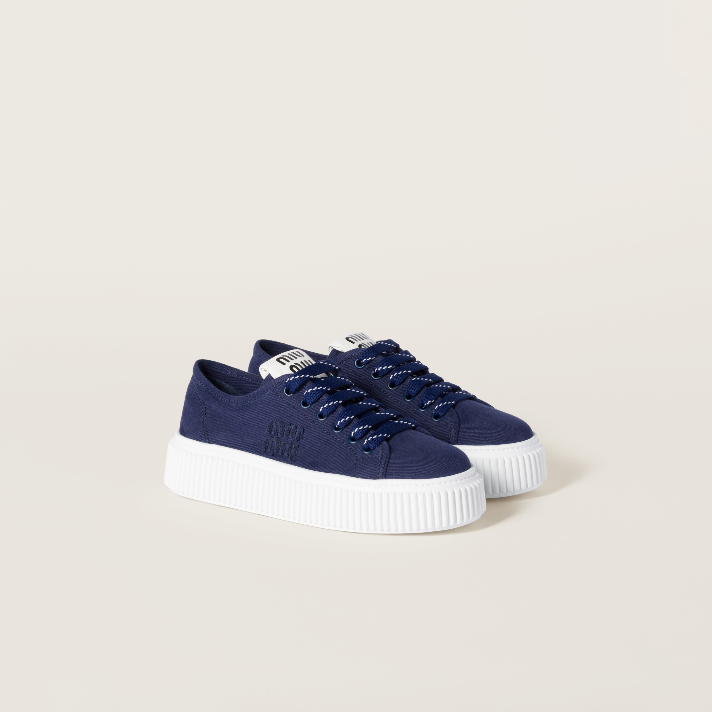 Denim sneakers with logo