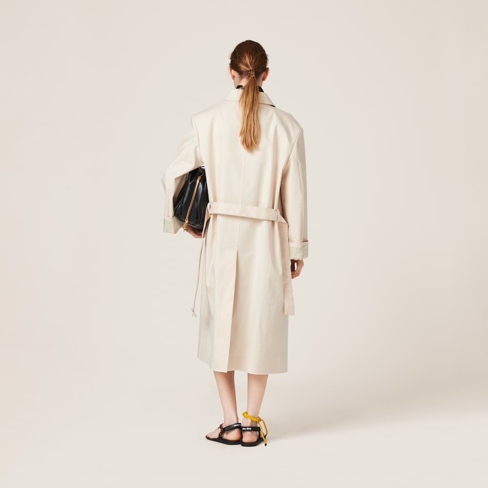 Single-breasted double cotton raincoat