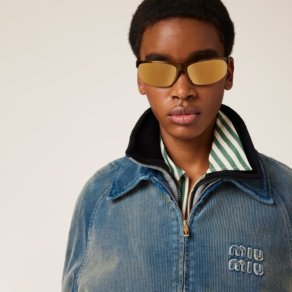 Washed corduroy blouson jacket