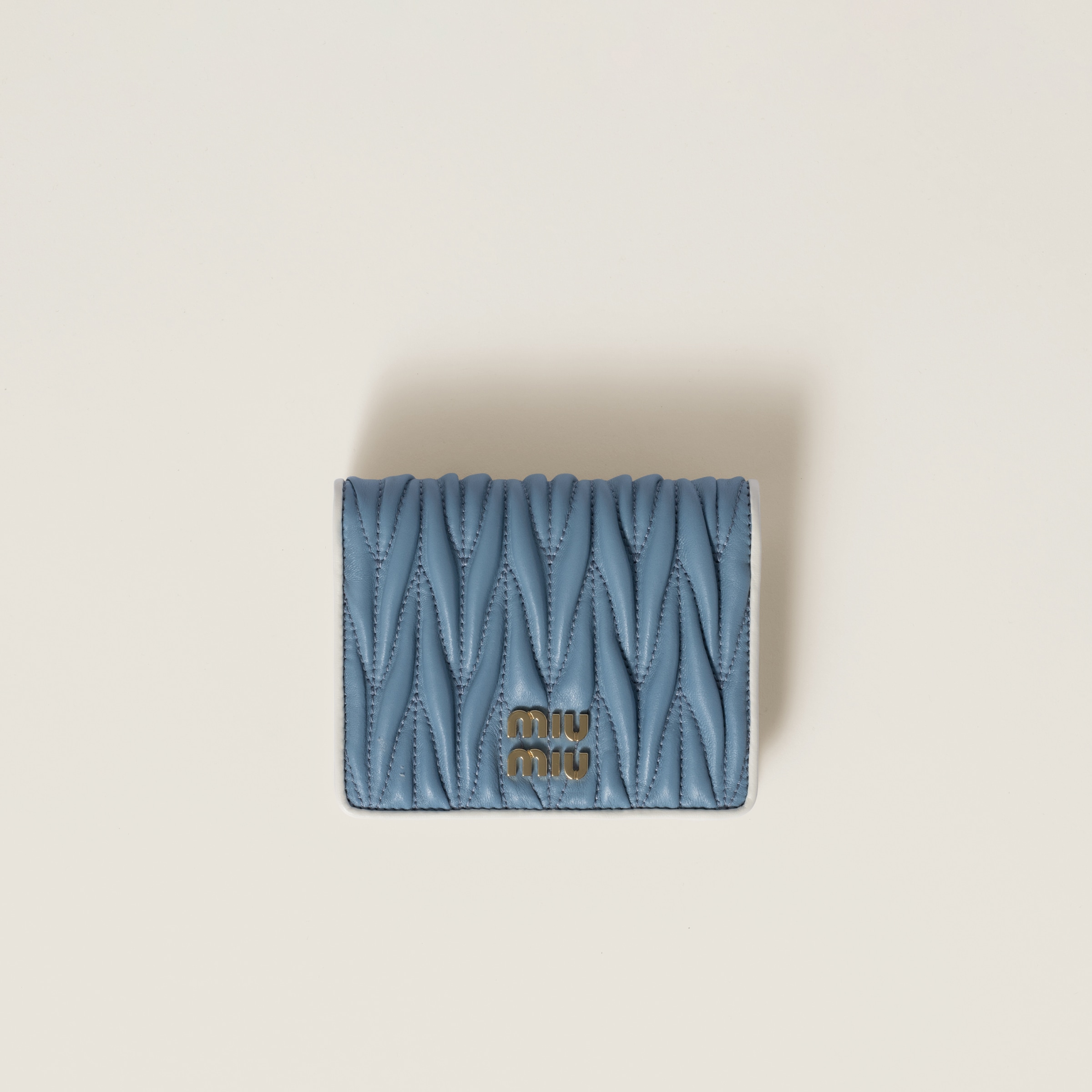 Small matelassé nappa leather wallet