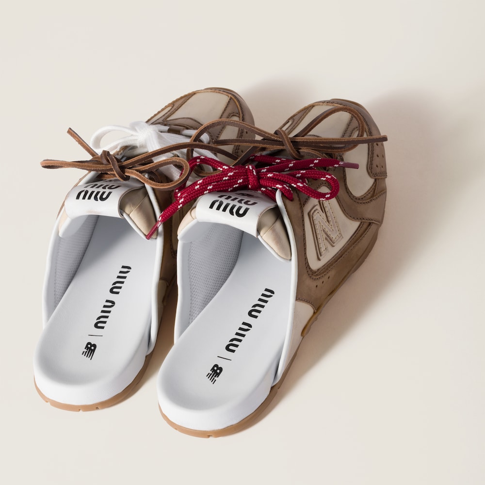 New Balance X Miu Miu 530 SL deco calf leather mules