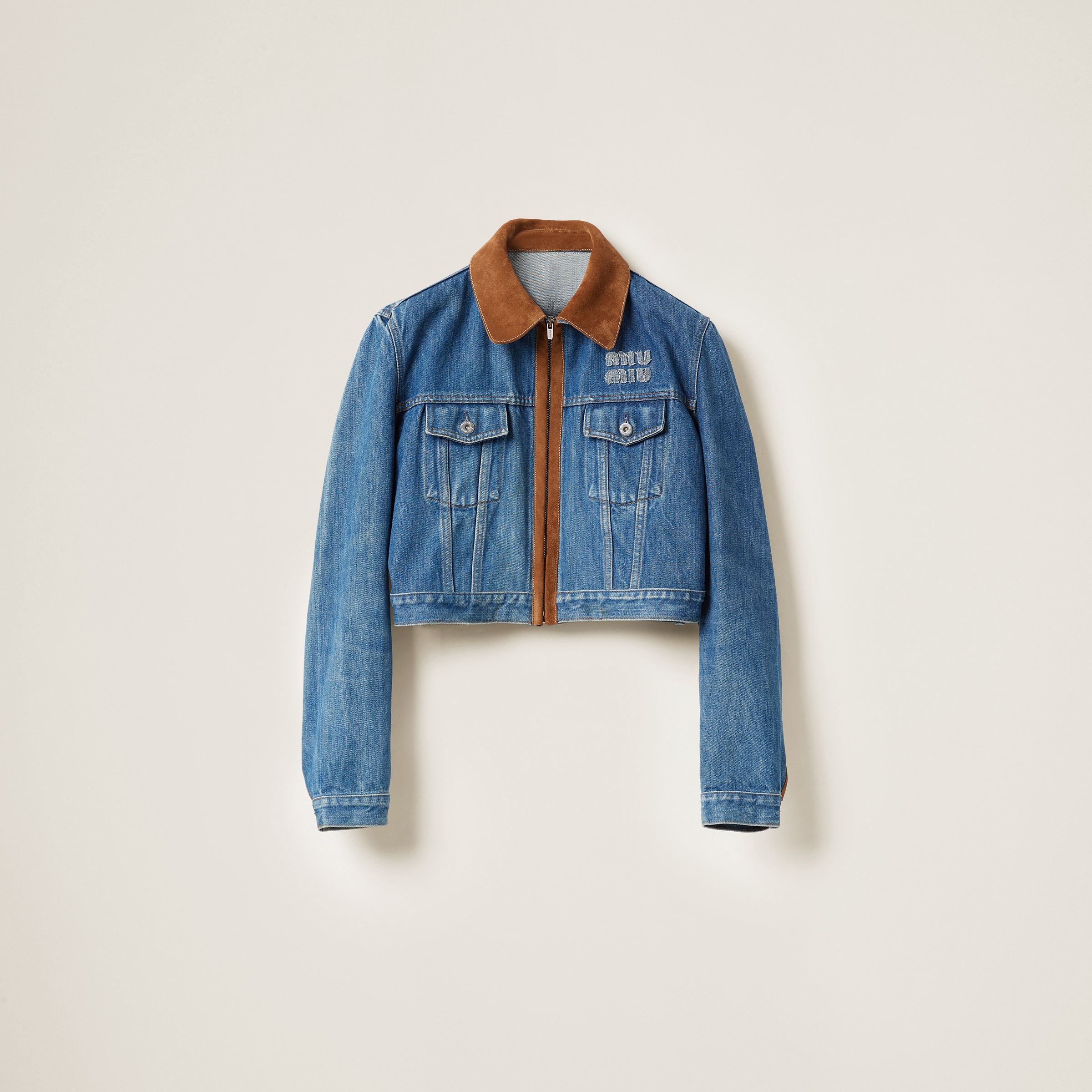 Denim blouson jacket