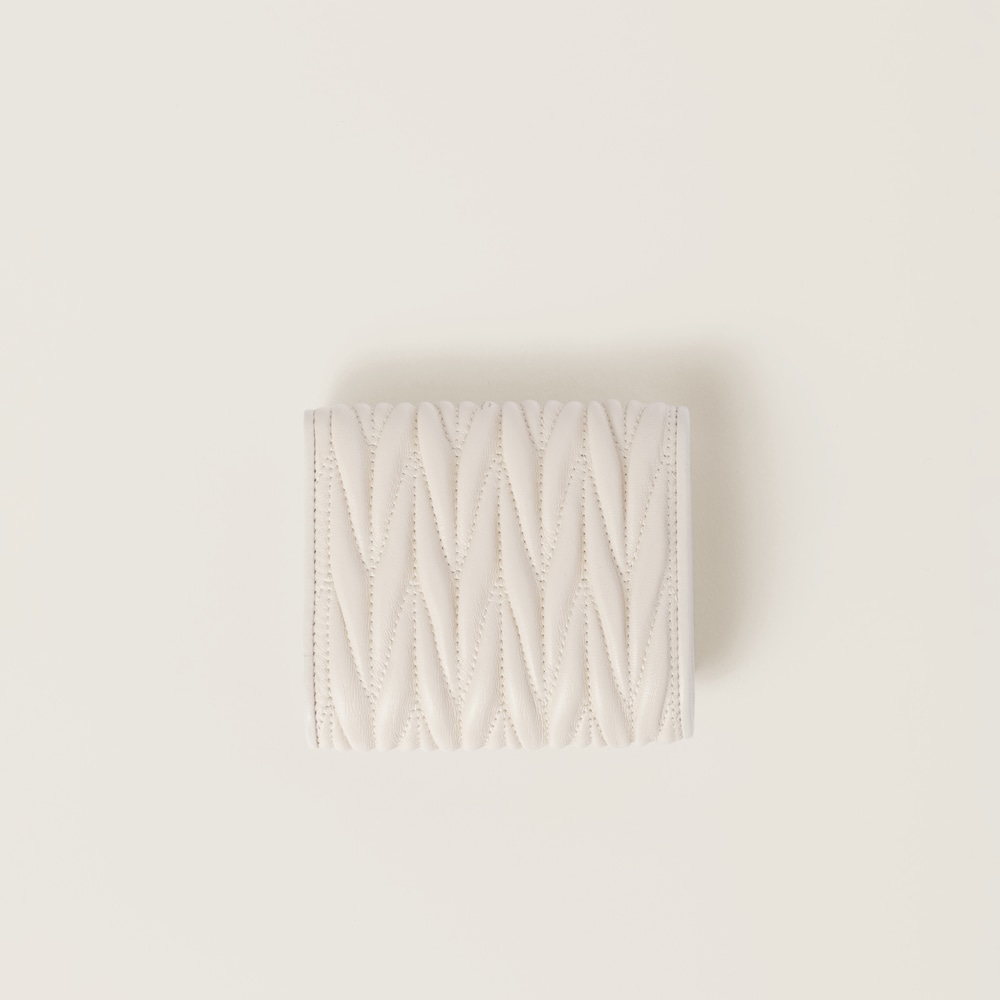 Small matelassé nappa leather wallet