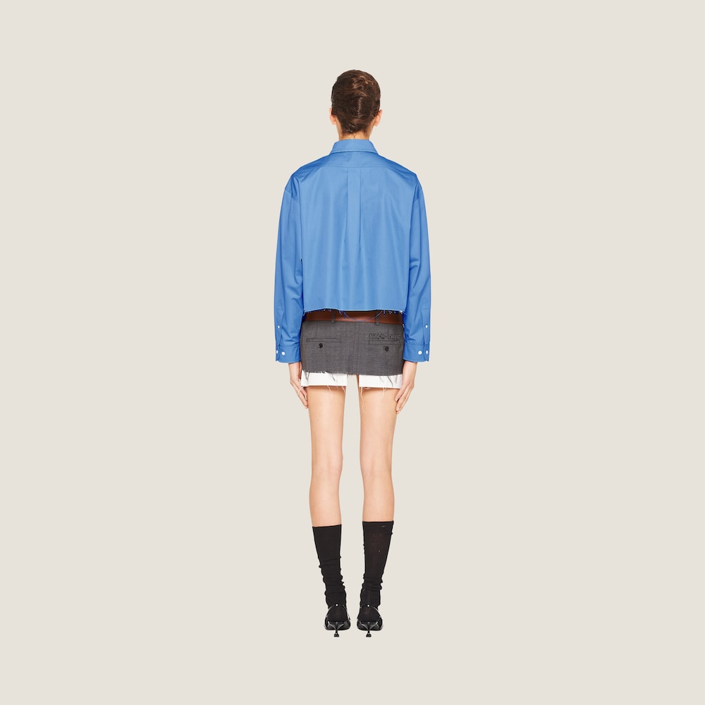 Cropped poplin shirt