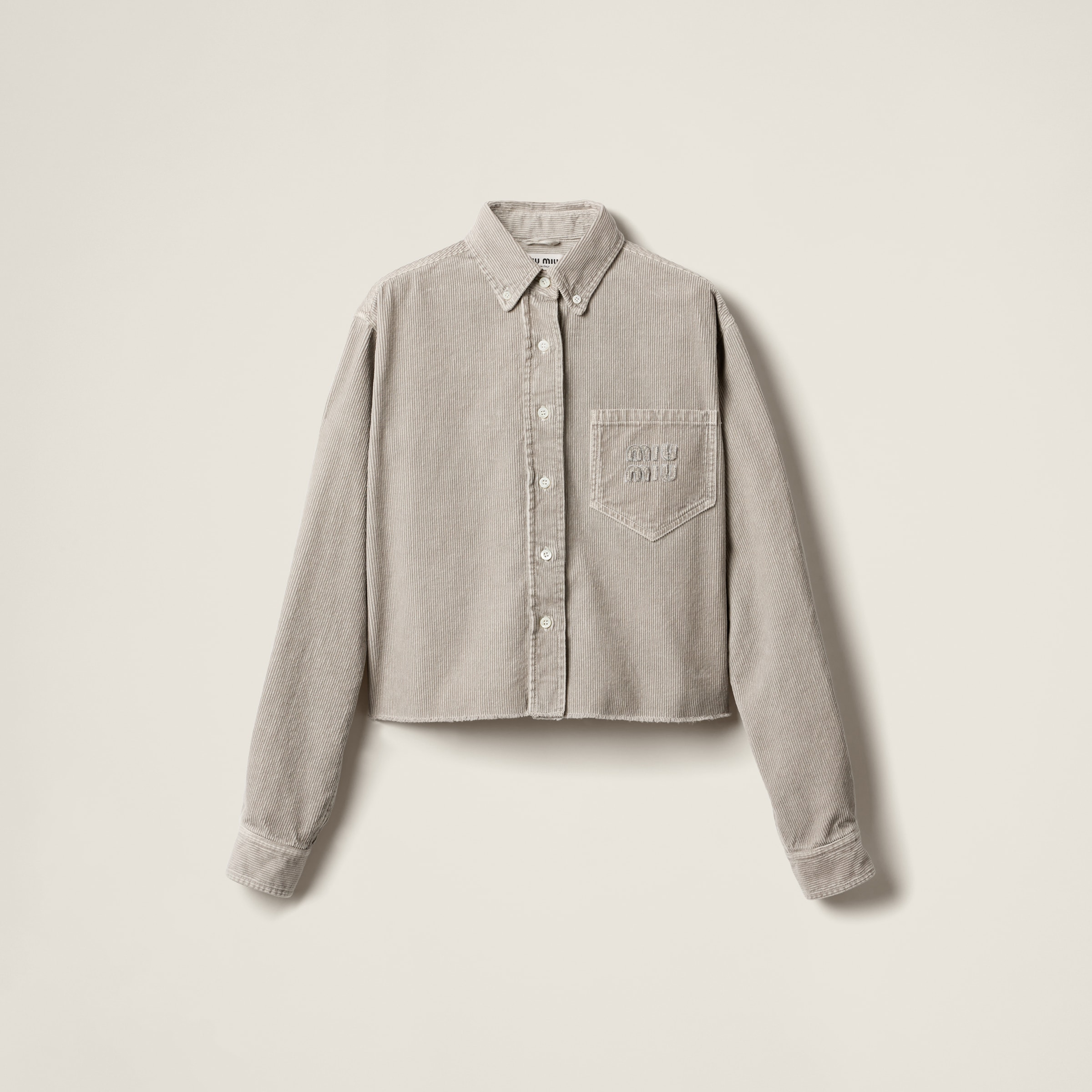 Garment-dyed corduroy shirt