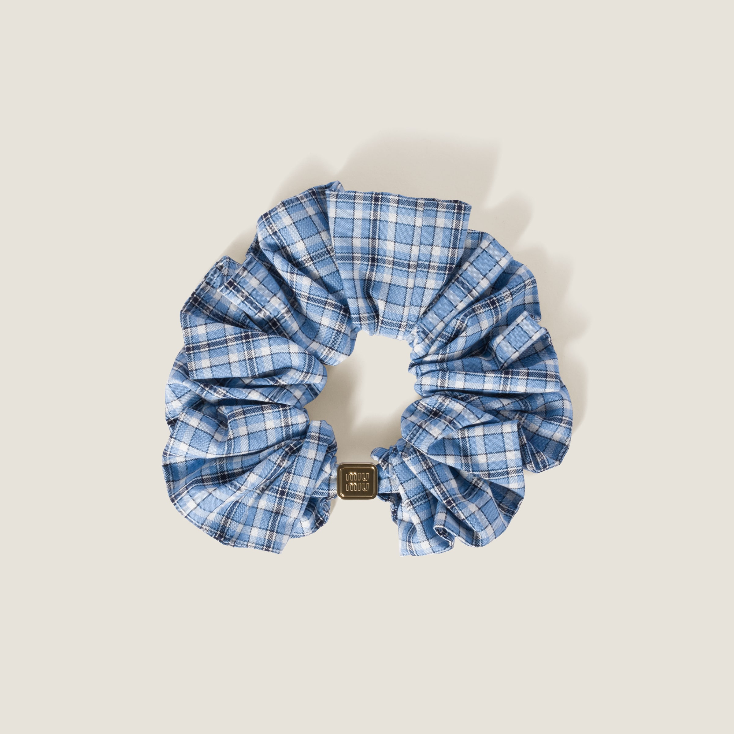 Checked poplin scrunchie