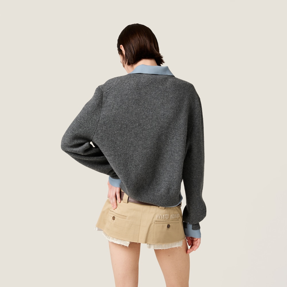 Cashmere and wool polo sweater