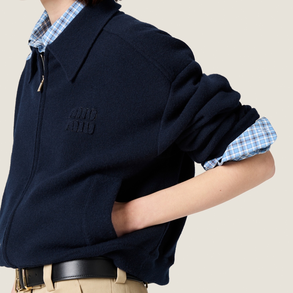 Wool and cashmere blouson jacket