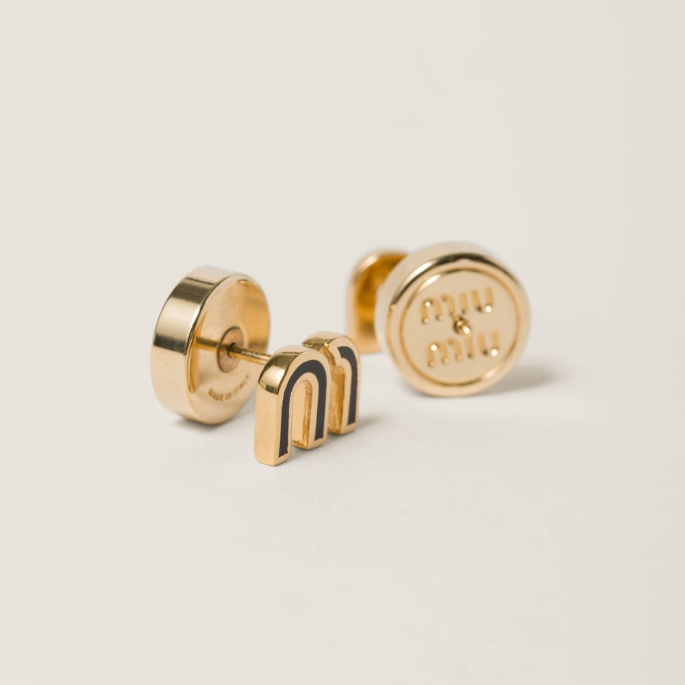Enameled metal earrings