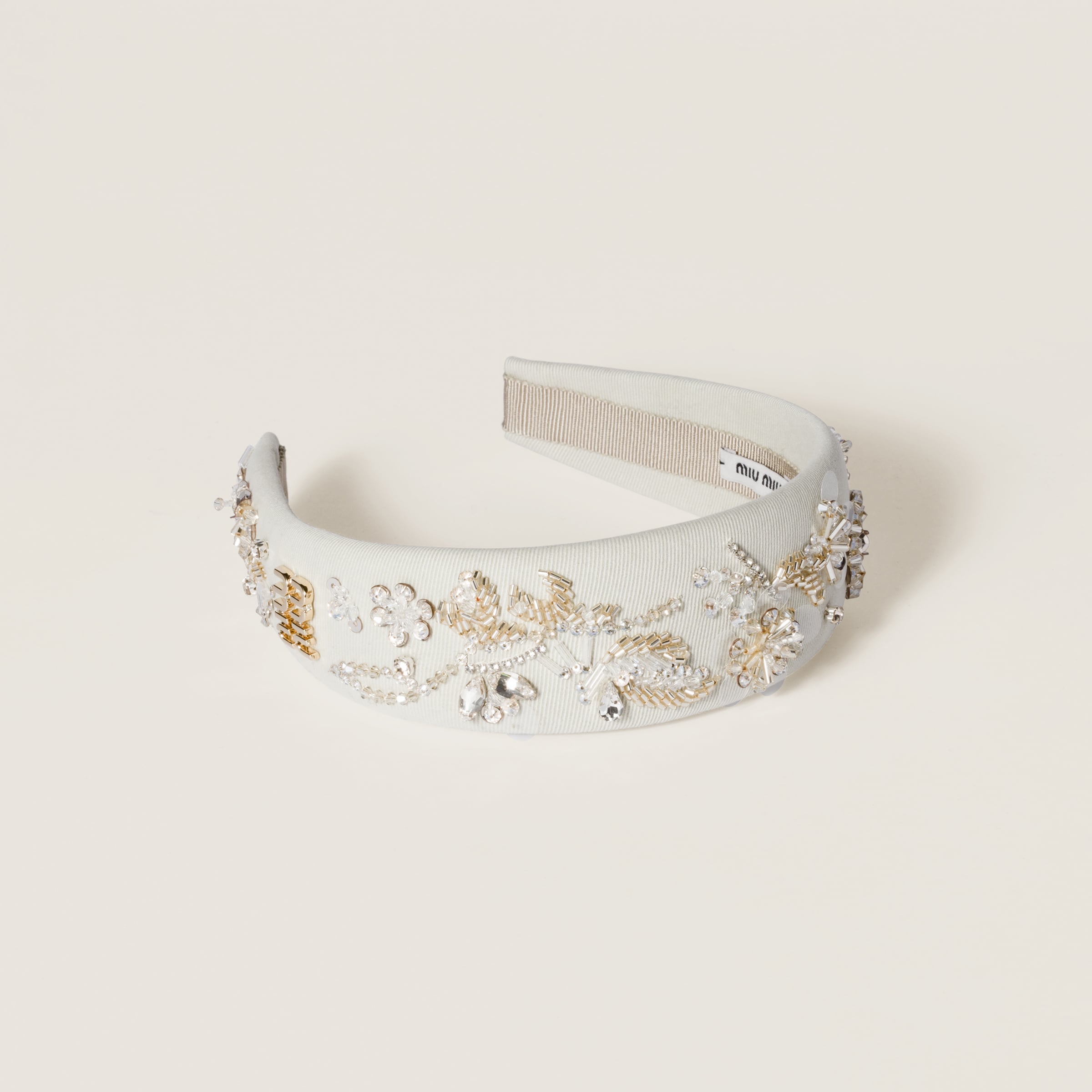 Embroidered gabardine headband