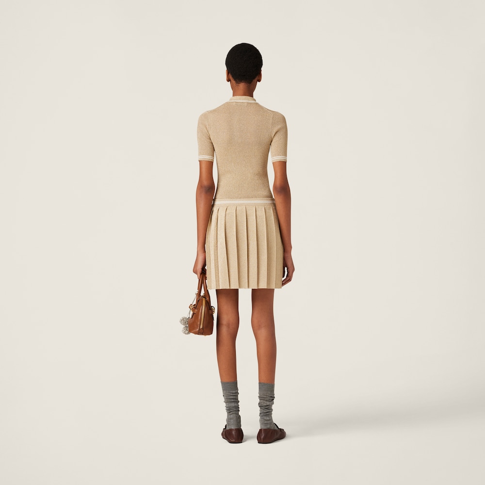 Lamé polo shirt