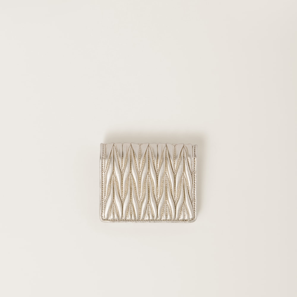 Small matelassé nappa leather wallet