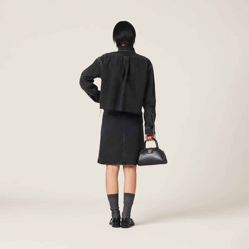 Black denim blouson jacket
