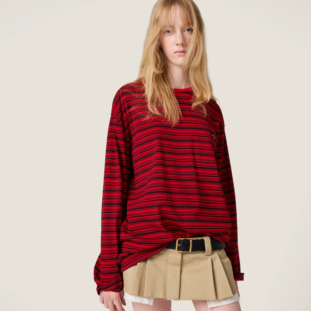 Long-sleeved cotton jersey T-shirt