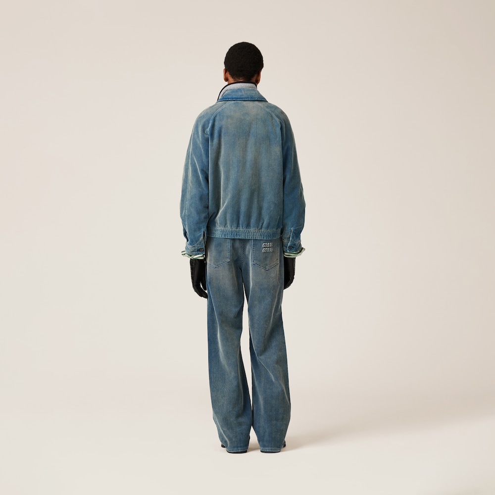 Washed corduroy blouson jacket