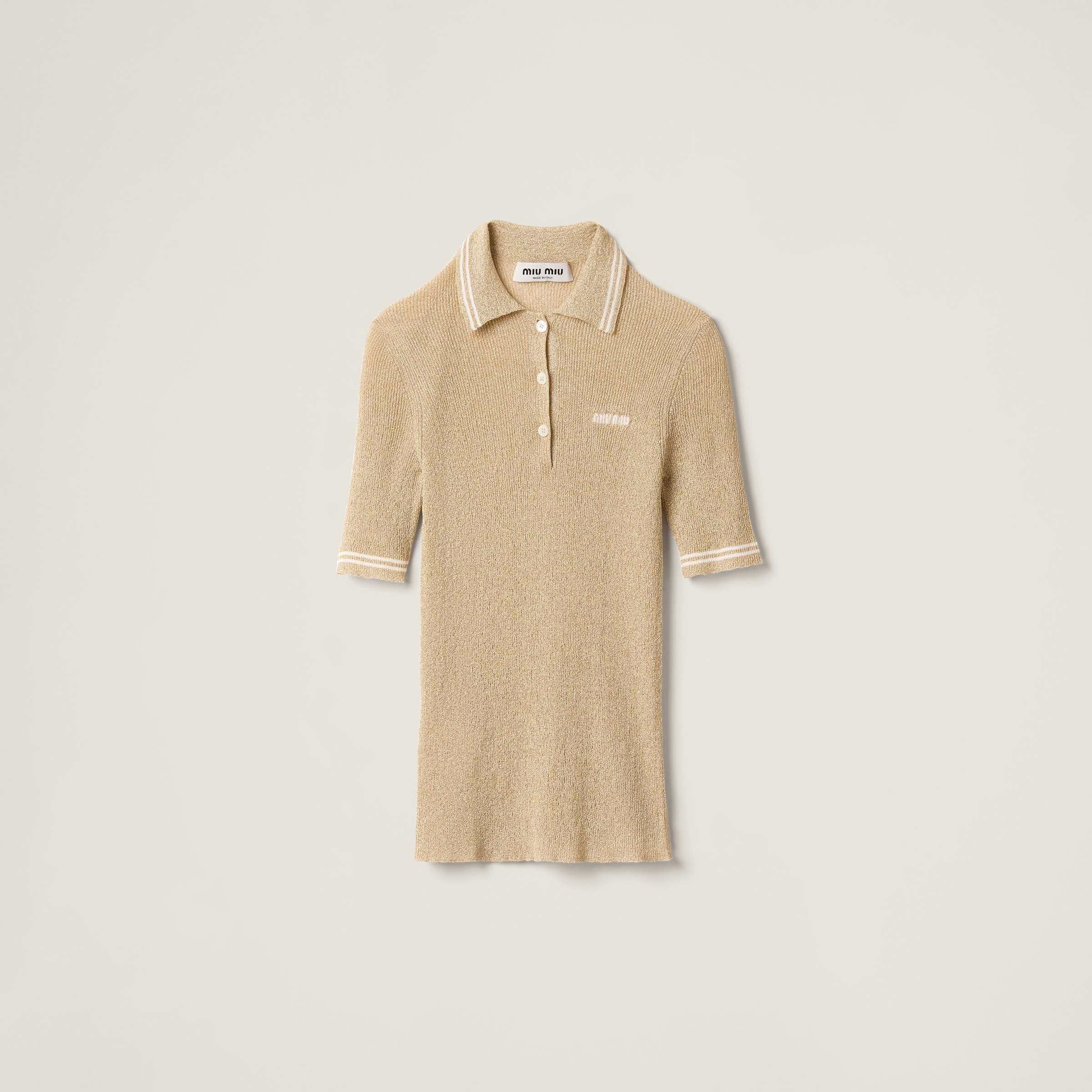 Lamé polo shirt