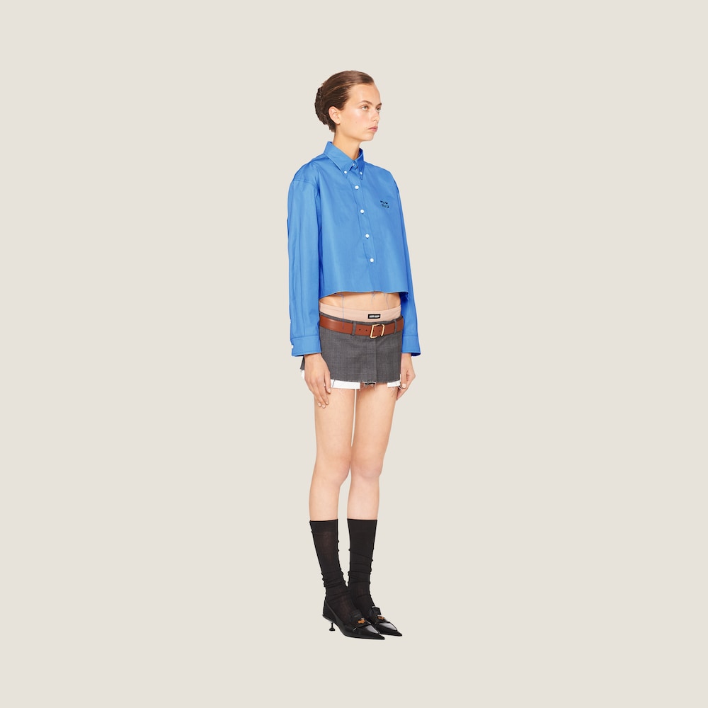 Cropped poplin shirt
