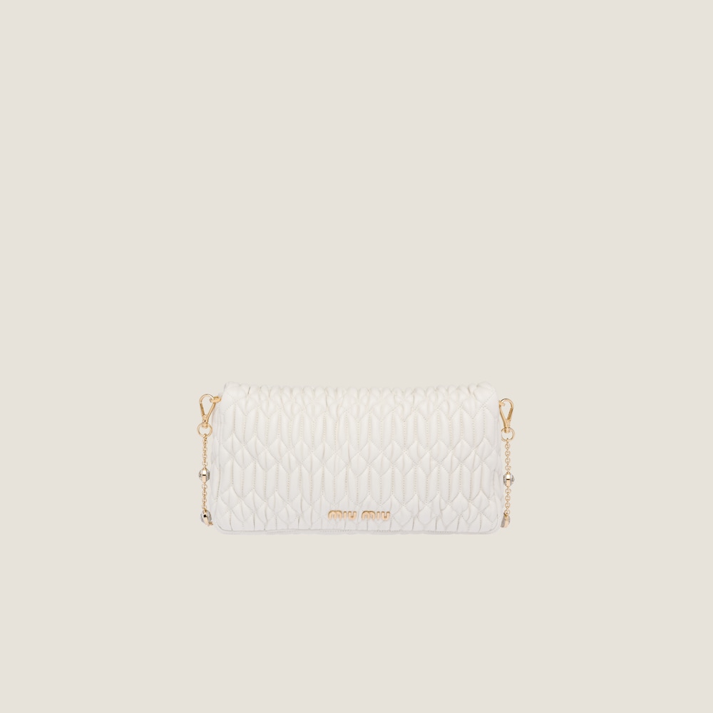 Miu Crystal Cloqué Nappa leather bag