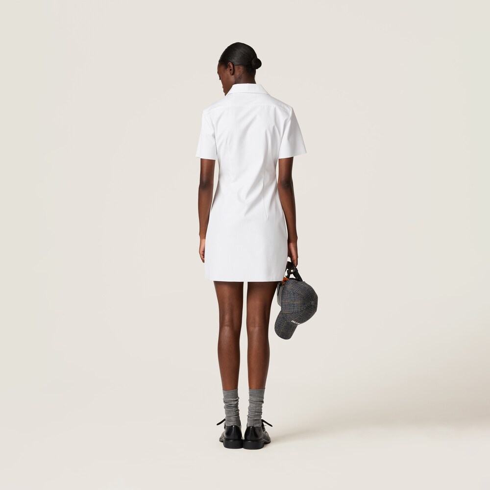Poplin and jersey mini-dress