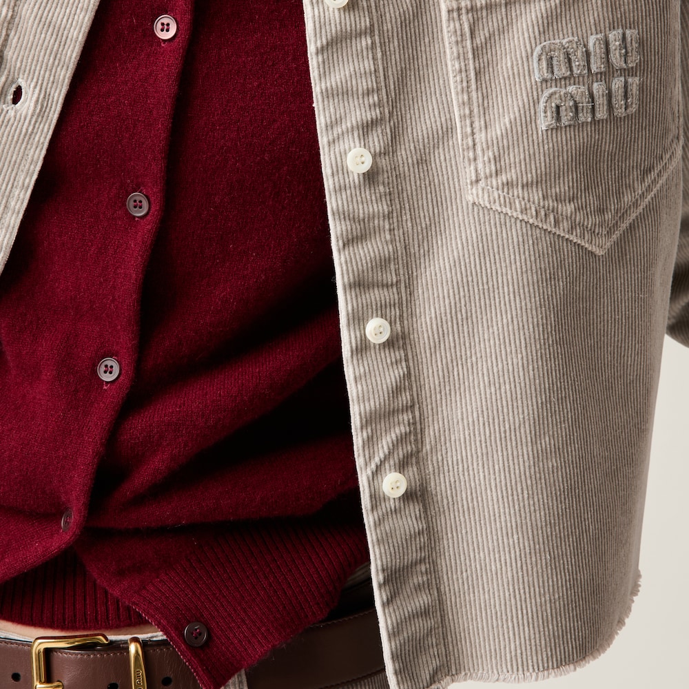 Garment-dyed corduroy shirt