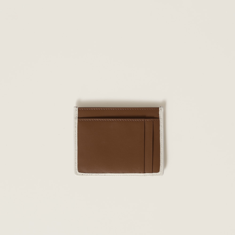 Matelassé nappa leather card holder