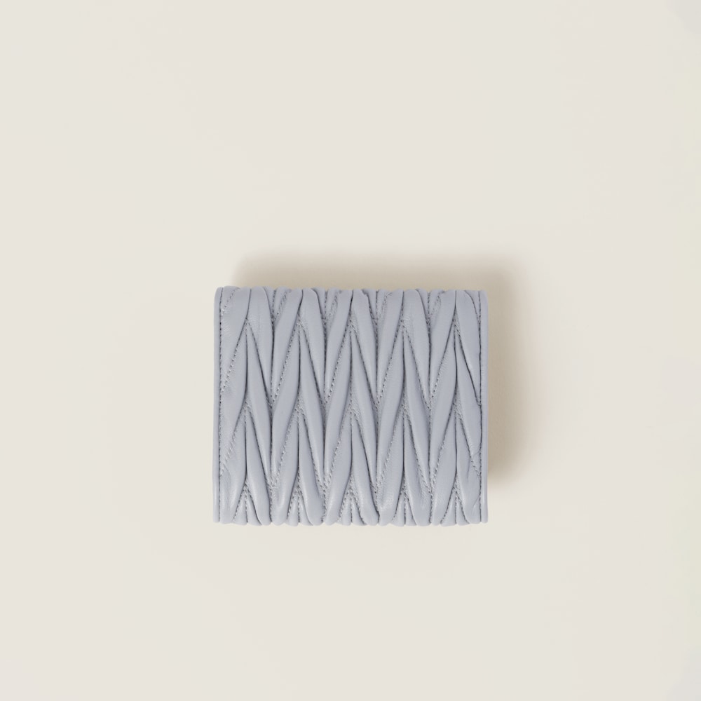 Small matelassé nappa leather wallet
