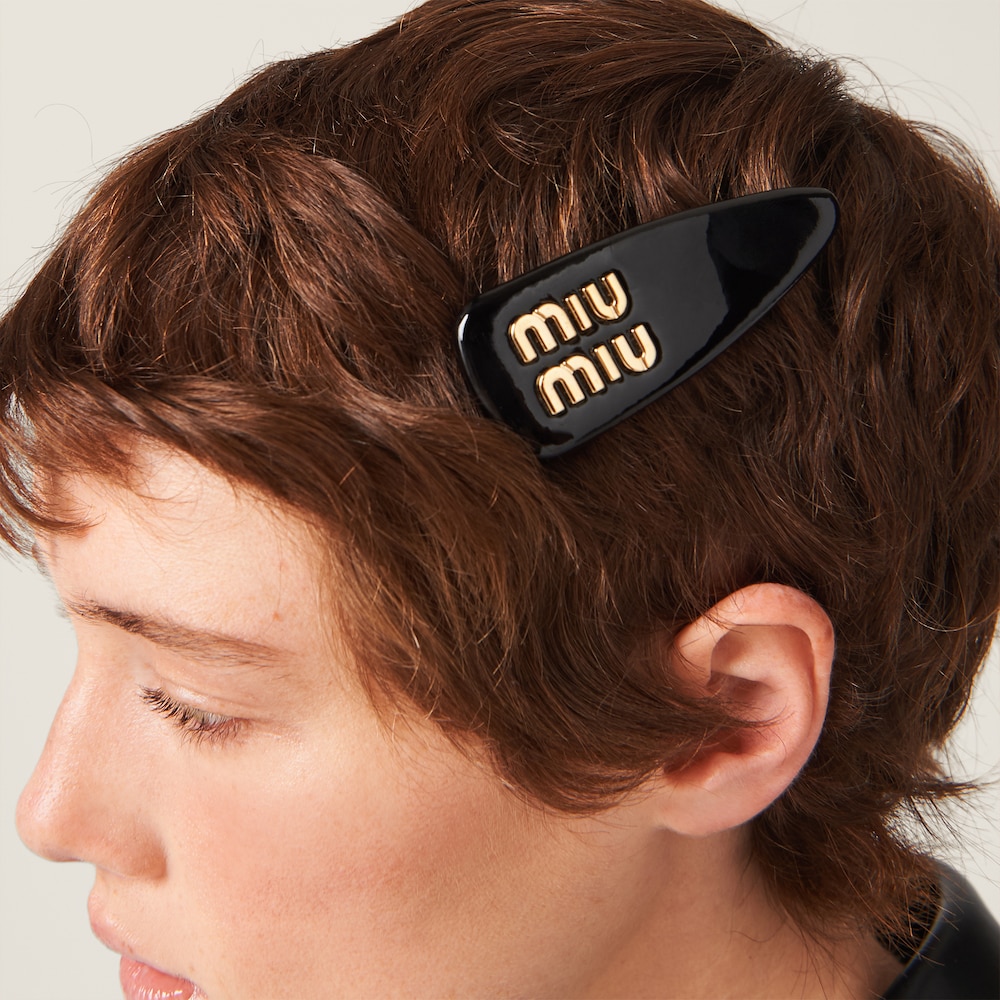 Patent leather hair clip