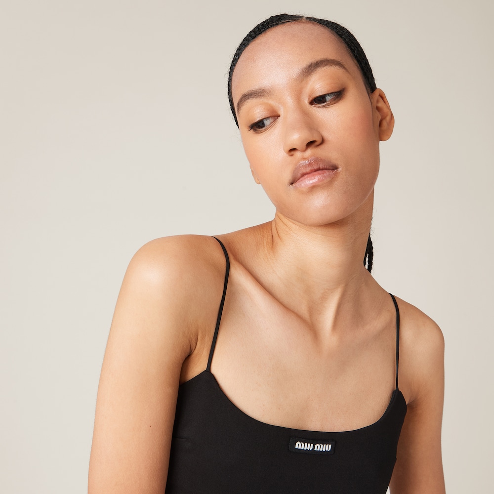 Stretch jersey top with logo