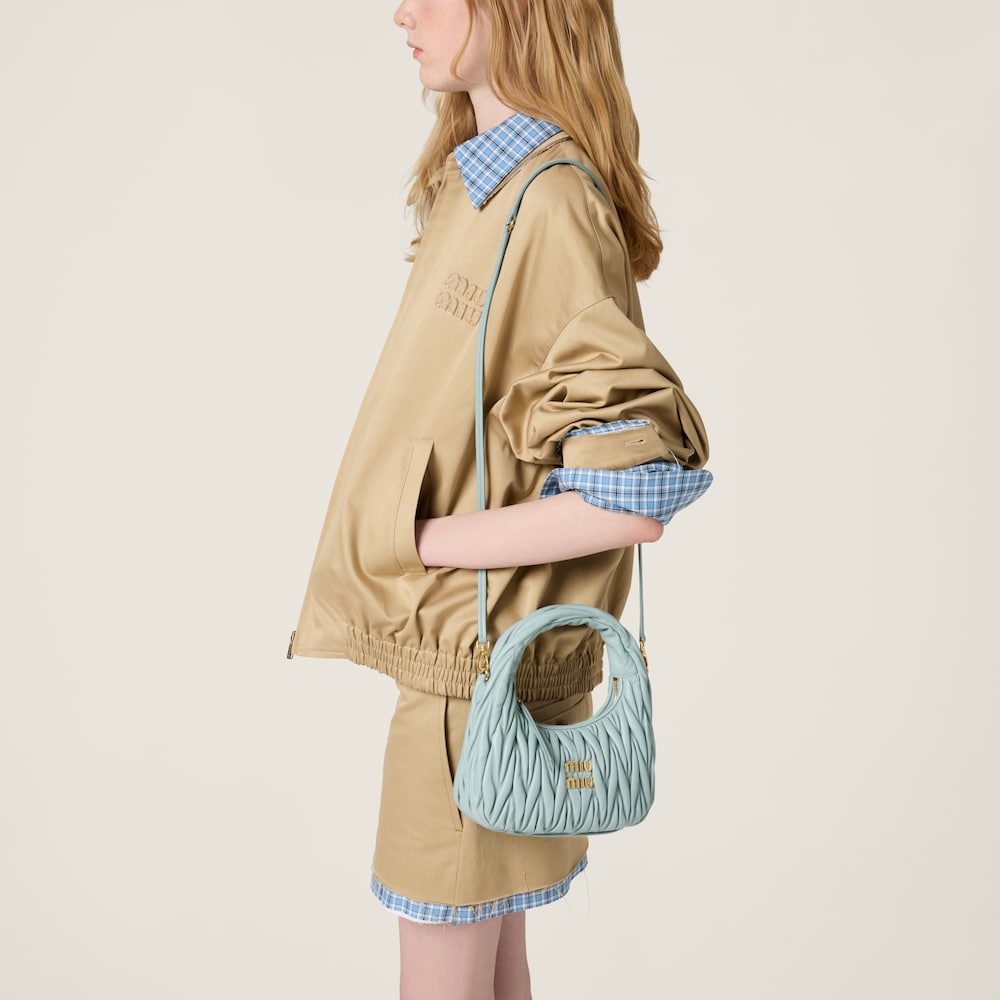 Wander matelassé nappa leather hobo bag