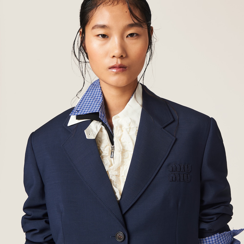 Single-breasted mohair coat