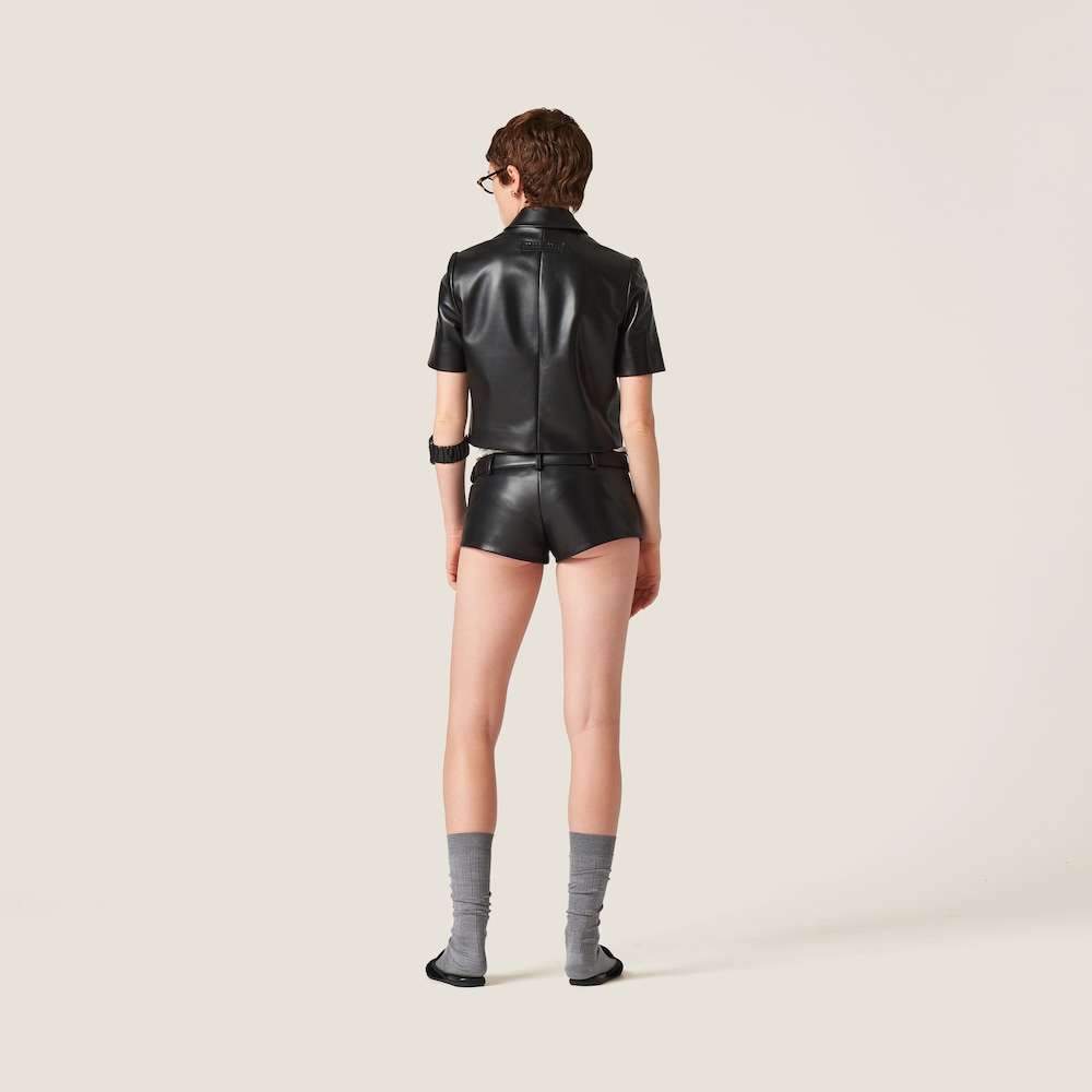 Nappa leather shorts