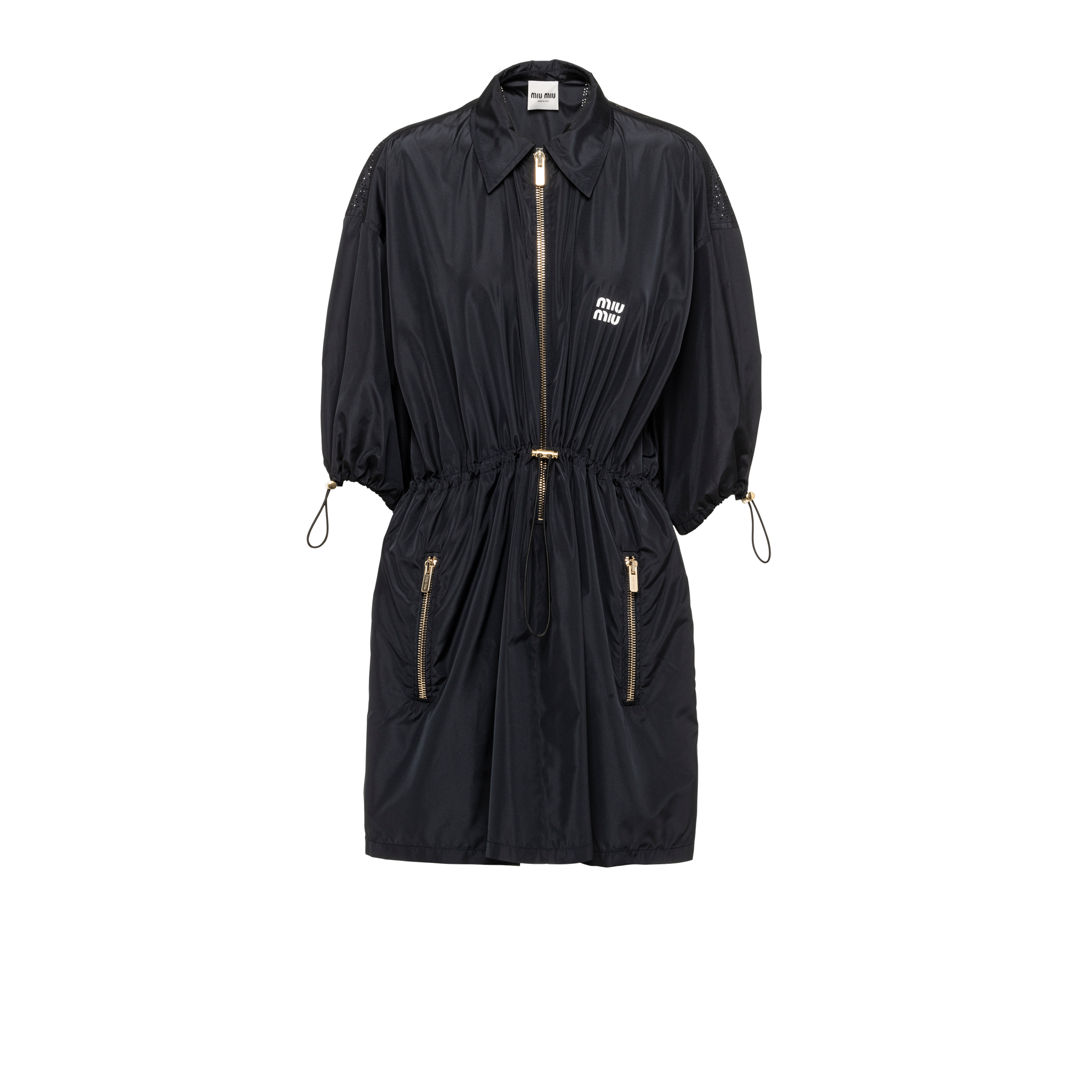 Technical silk mini-dress