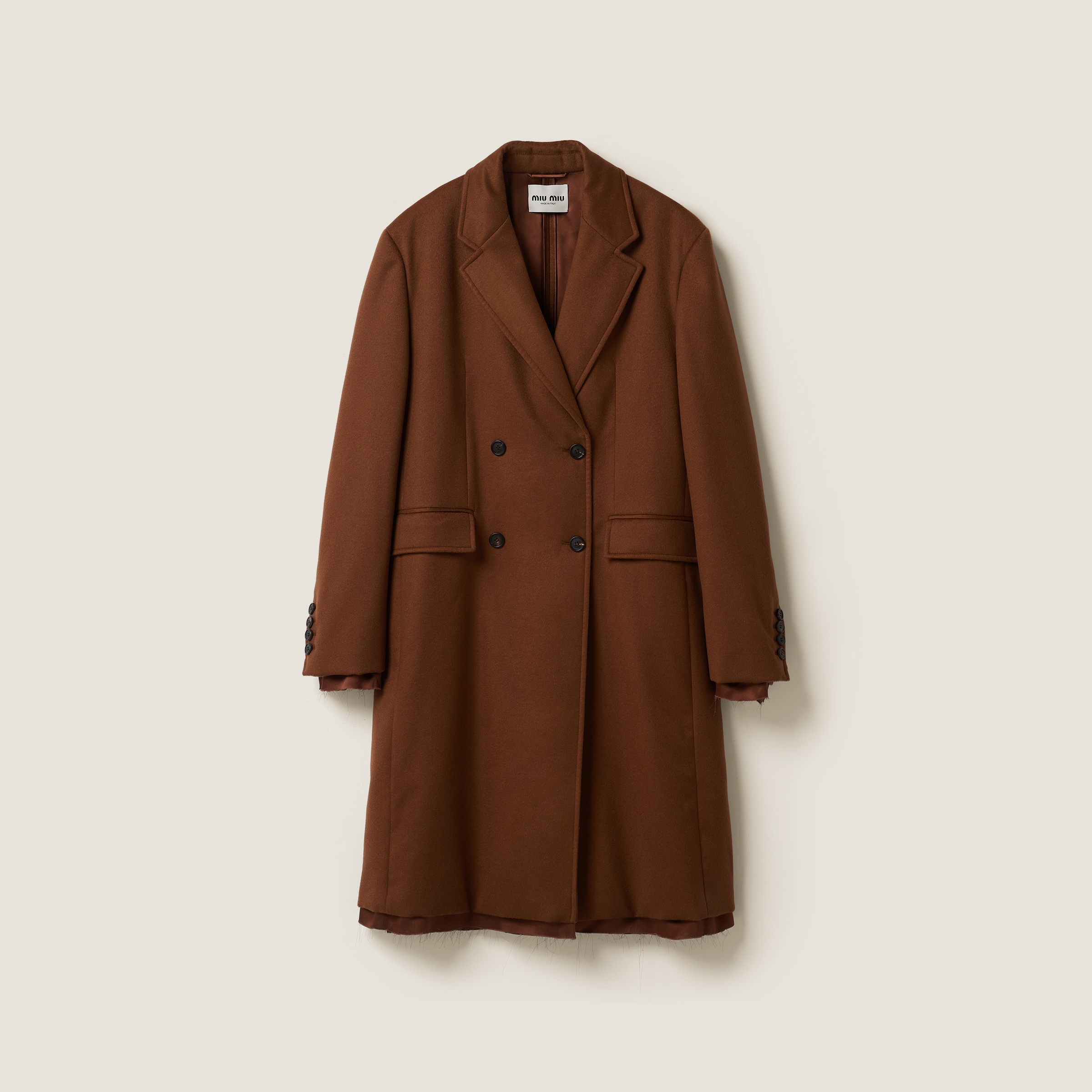 Double-breasted velour coat