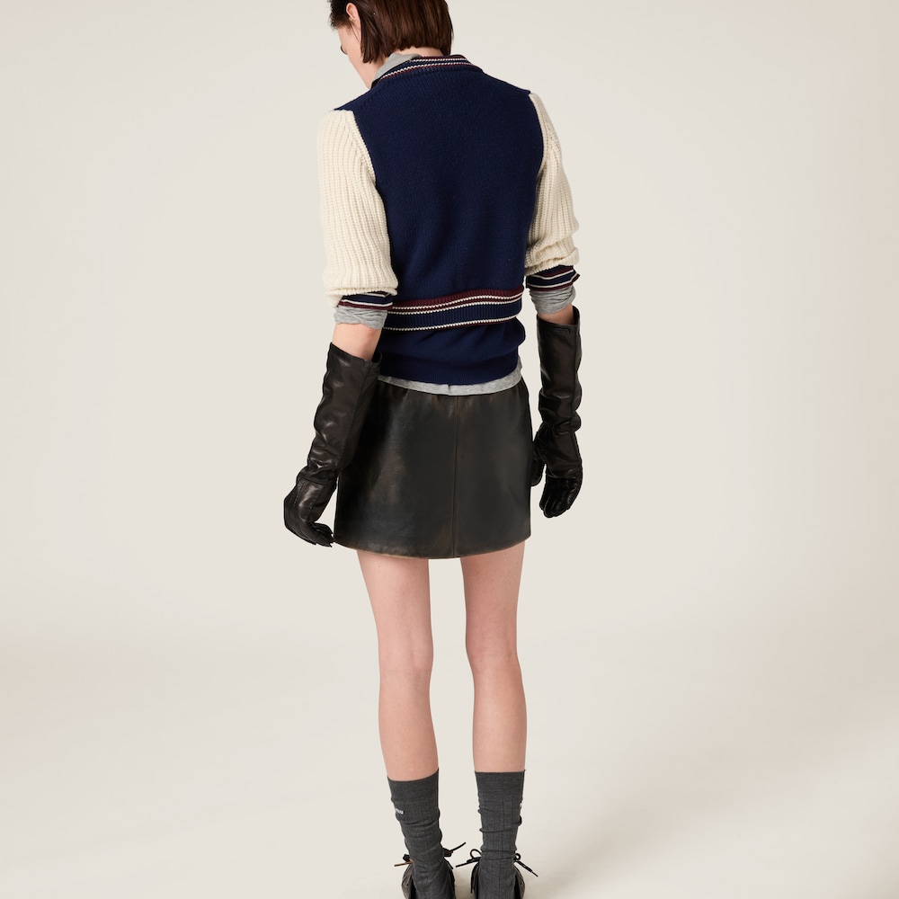 Nappa leather skirt