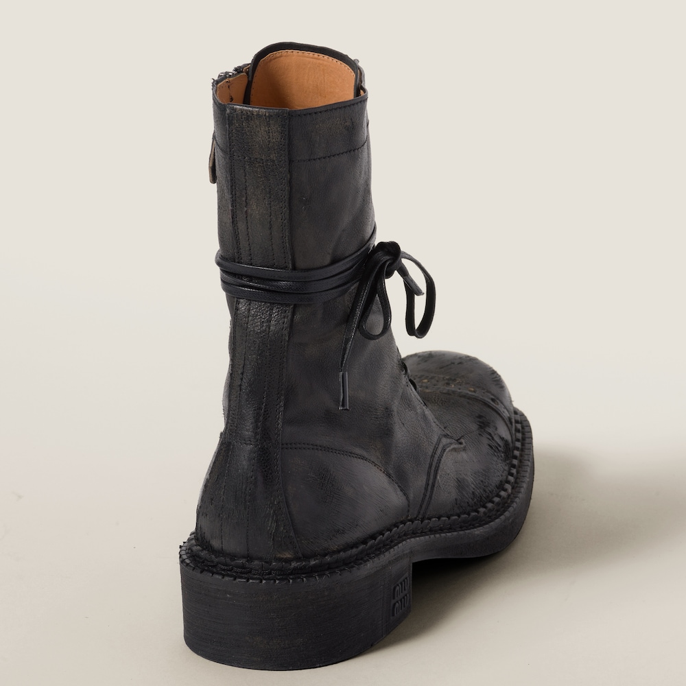 Leather laced booties