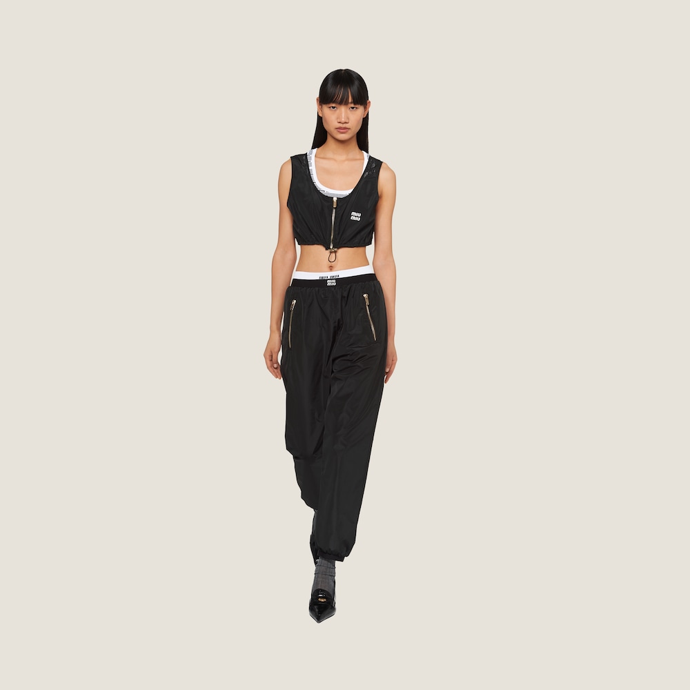 Technical silk joggers