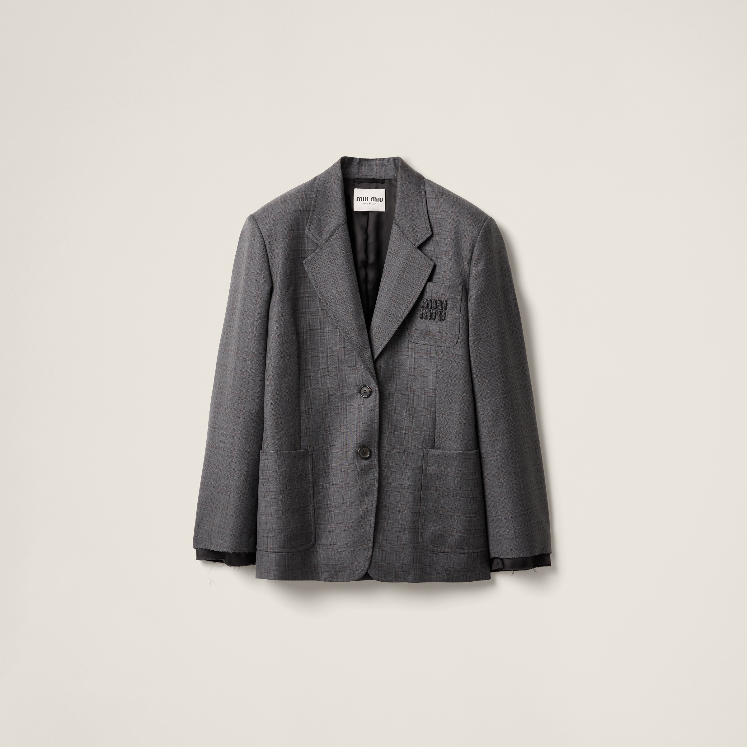 Prince of Wales checked wool jacket