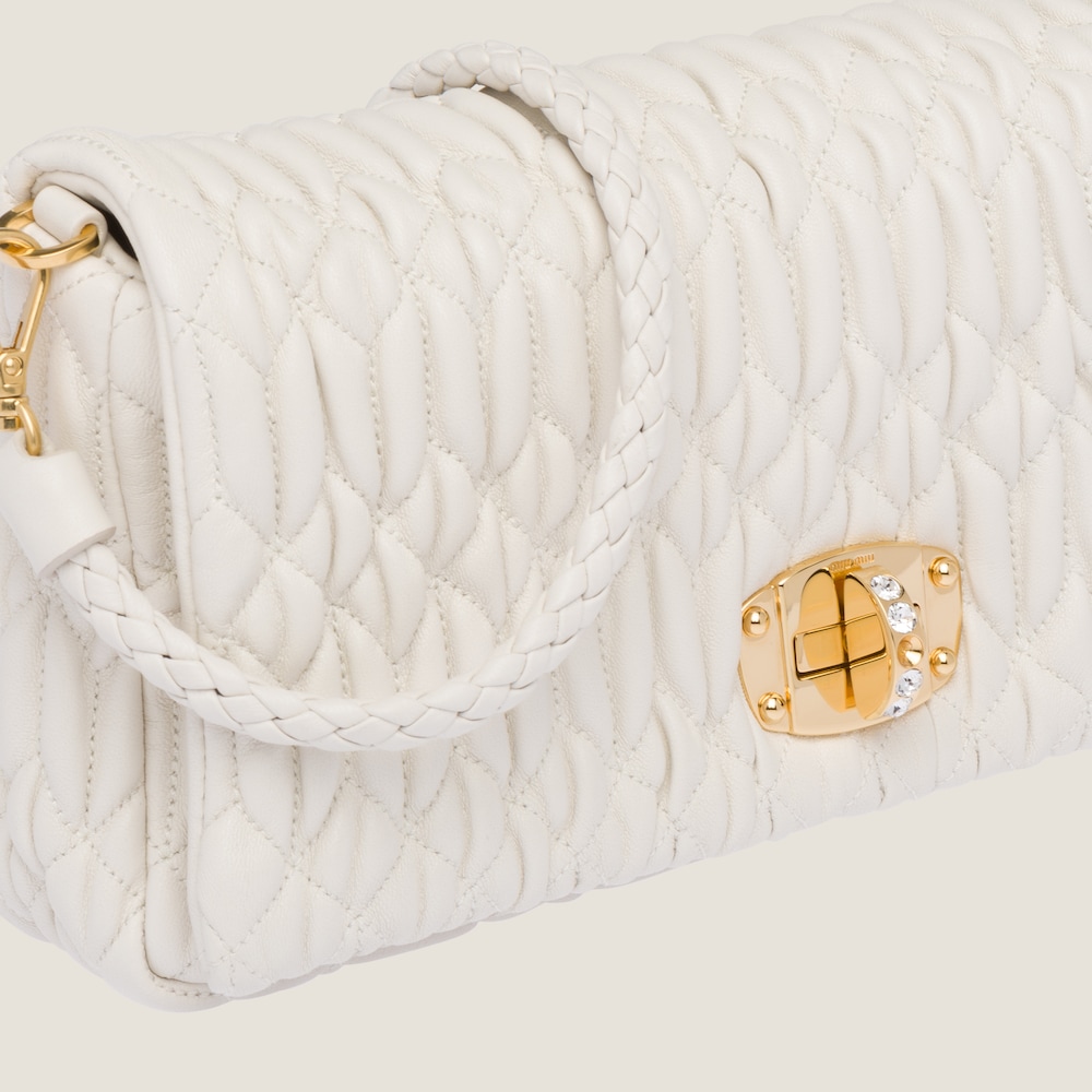 Miu Crystal Cloqué Nappa leather bag