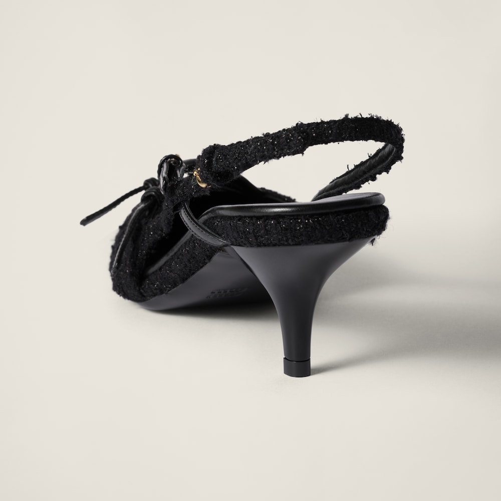 Fabric slingbacks with straps