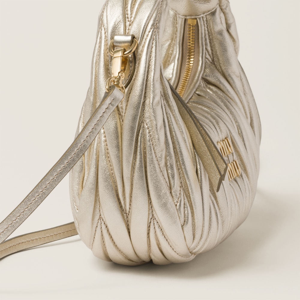 Wander matelassé nappa leather hobo mini-bag