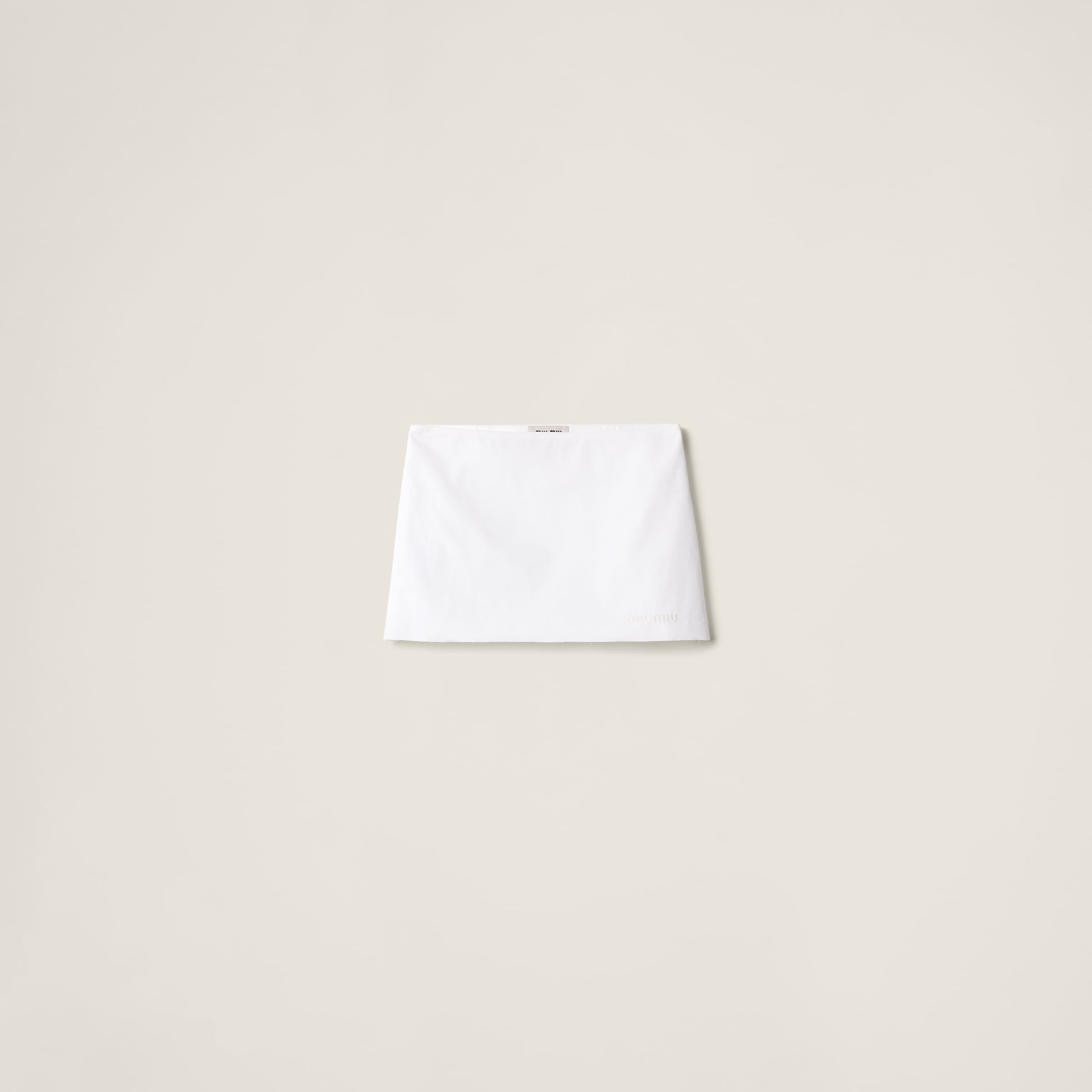 Poplin and jersey miniskirt